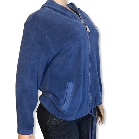 90s Tommy Hilfiger Variety Fleece Jacket Hoodie Blue full zip Logo size M - Picture 5 of 15